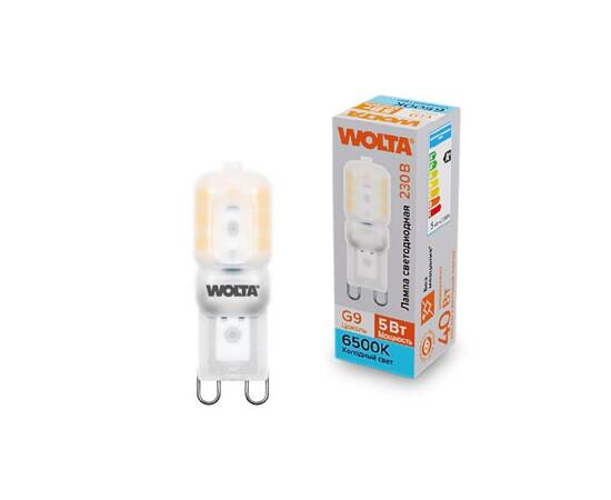 Светодиодная лампа WOLTA 5Вт 6500K G9 матовая WSTD-JCD-5W6KG9-P