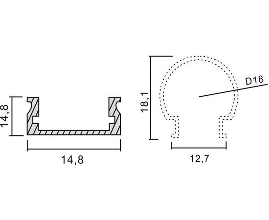 Профиль для светодиодной ленты Feron CAB282 10301, изображение 2