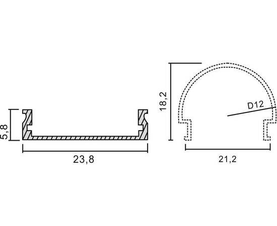Профиль алюминиевый круглый Feron CAB283 10302, изображение 2
