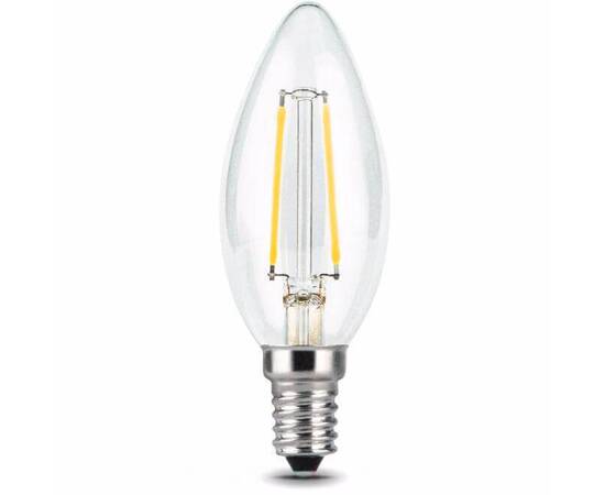 Лампа светодиодная филаментная Gauss E14 7W 4100К прозрачная 103801207, изображение 2