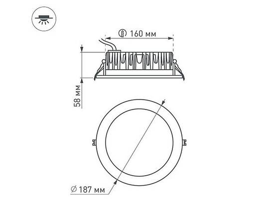 Встраиваемый светодиодный светильник Arlight LTD-187WH-Frost-21W Day White 110deg 021496, изображение 6