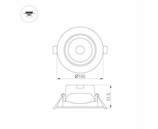 Встраиваемый светодиодный светильник Arlight LTD-Polar-Turn-R105-10W Day4000 032311, изображение 2