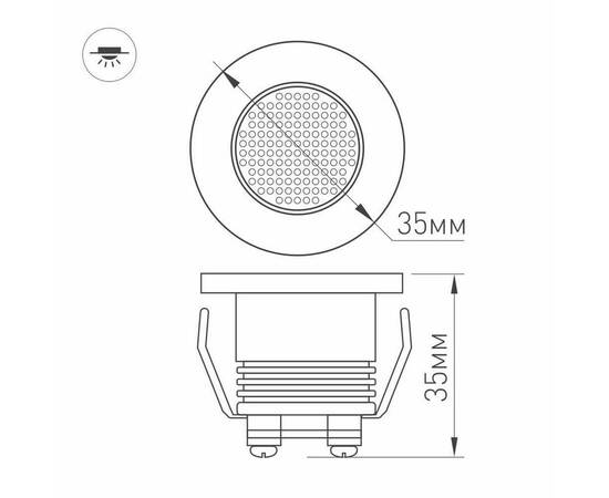 Мебельный светодиодный светильник Arlight LTM-R35WH 1W Warm White 30deg 020753, изображение 6