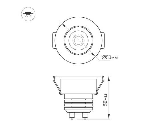 Мебельный светодиодный светильник Arlight LTM-R50WH 5W Warm White 25deg 020756, изображение 6