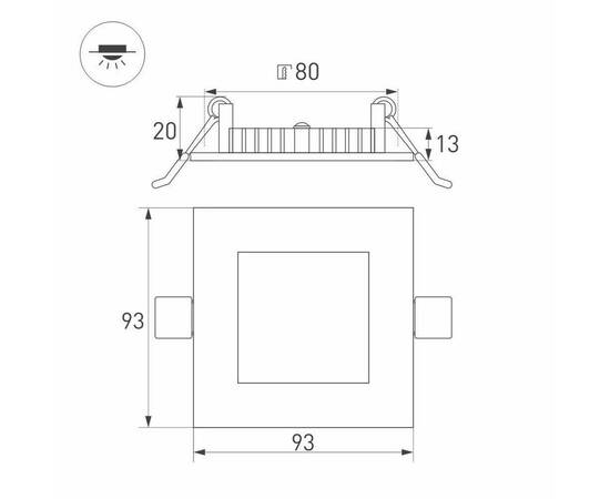 Встраиваемый светодиодный светильник Arlight DL-93x93M-5W Day White 020122, изображение 6