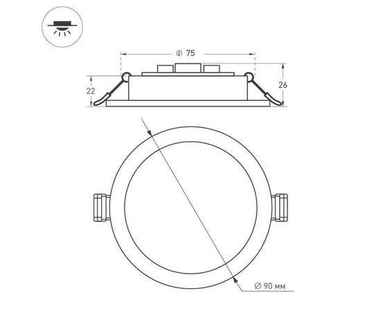 Встраиваемый светодиодный светильник Arlight DL-BL90-5W White 021430, изображение 6