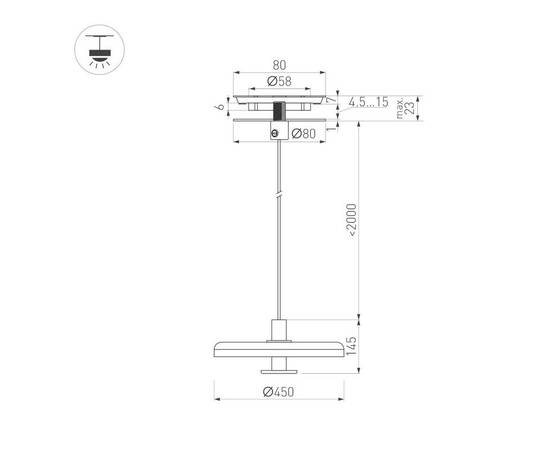 Подвесной светильник Arlight SP-KOTARO-R450-12W Warm2700 (BG-BG, 36 deg, 230V, TRIAC) 057226, изображение 2