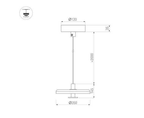 Подвесной светильник Arlight SP-KOTARO-R350-12W Warm3000 (BK-CF, 36 deg, 230V, TRIAC) 057232, изображение 2