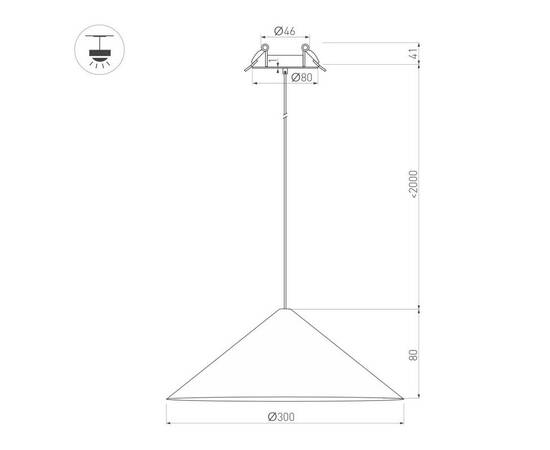 Подвесной светильник Arlight SP-MAKOTO-R300-10W Warm3000 (BK, 36 deg, 230V, TRIAC) 057216, изображение 2