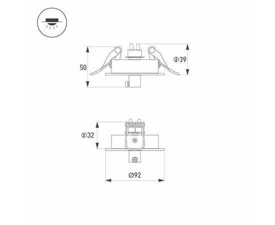 Чаша потолочная встраиваемая Arlight SPX-CANOPY-R90-C6.5 (BK) 046017(1), изображение 4