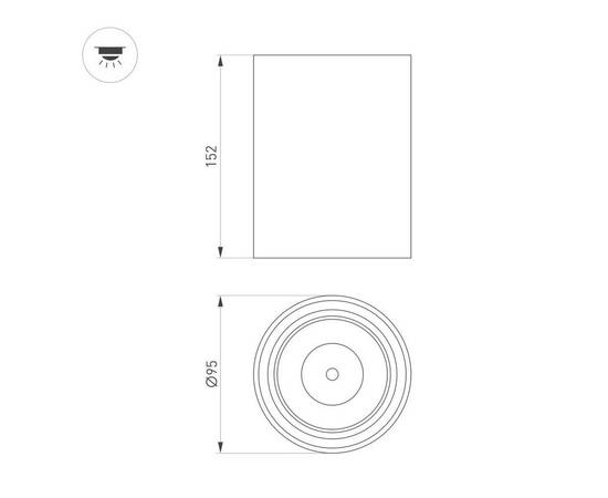 Накладной светильник Arlight SP-SALT-R95-20W Warm3000 (BK, 40 deg, 230V) 056754, изображение 2