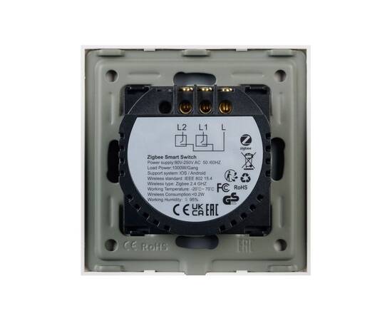 Выключатель сенсорный Arlight SWT-OMALI-S02-ZB-GD (250V, 10A, Zigbee) 050038, изображение 2