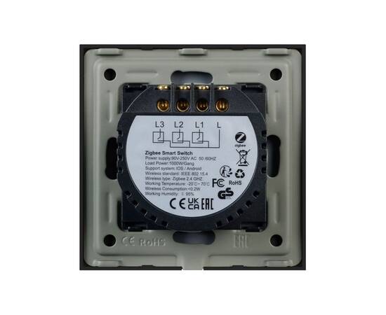 Выключатель сенсорный Arlight SWT-OMALI-S03-ZB-BK (250V, 10A, Zigbee) 050046, изображение 2