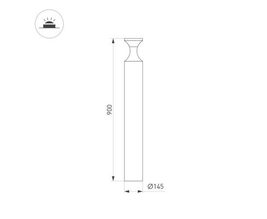 Ландшафтный светильник Arlight LGD-LONDARI-BOLL-H900-12W Warm3000 (BK, 125 deg, 230V) 050726, изображение 3