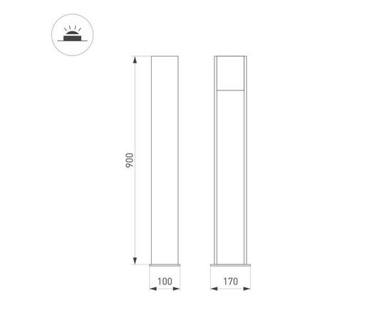 Ландшафтный светильник Arlight LGD-SEKVOYA-BOLL-H900-11W Warm3000 (BK, 120 deg, 230V) 054980, изображение 2