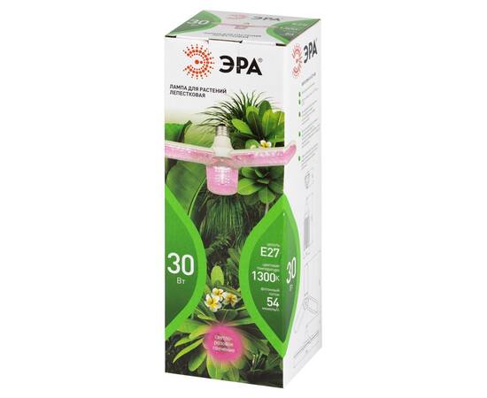 Светодиодная фитолампа для растений Эра ФИТО-30W-PL-E27-GR Б0064542, изображение 9