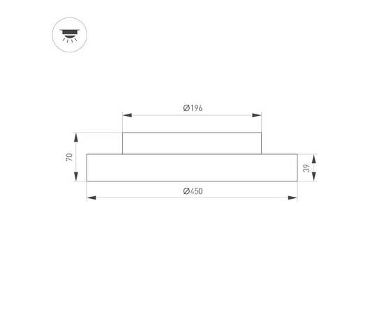 Потолочный светильник Arlight SP-ESTELY-R450-40W Warm3300-MIX (WH, 80 deg, 230V, TRIAC) 055367, изображение 2