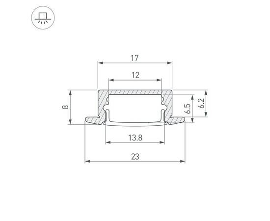Профиль Arlight LINE-2308-F-2000 WHITE 044237(1), изображение 3