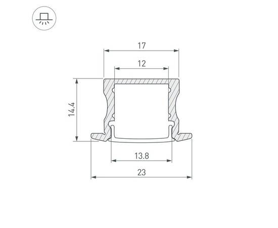 Профиль Arlight LINE-2315-F-2000 WHITE 044265(1), изображение 3