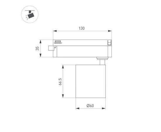 Трековый однофазный светильник Arlight LGD-DYKE-2TR-R60-8W Warm3000 (WH, 38 deg, 230V) 052256, изображение 2