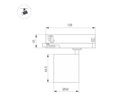 Трековый трехфазный светильник Arlight LGD-DYKE-4TR-R60-8W Day4000 (WH, 38 deg, 230V) 052270, изображение 2