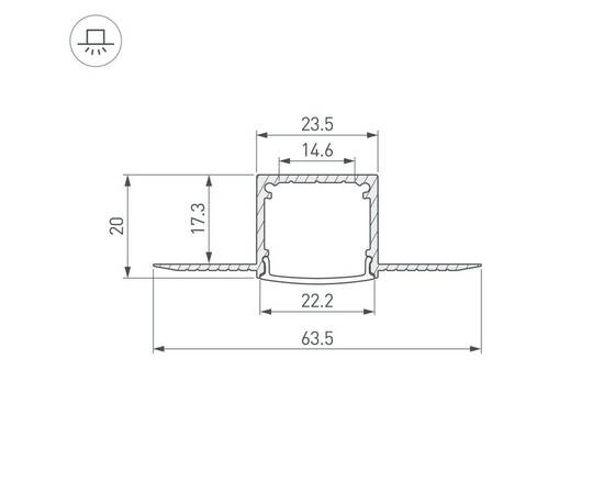 Профиль Arlight FANTOM-W20-H20-2000 ANOD 054185, изображение 3