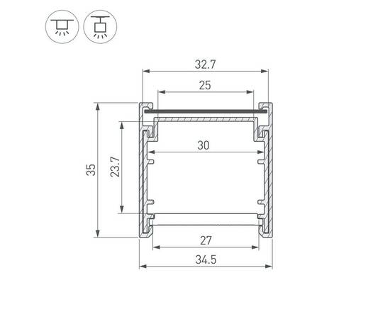 Профиль Arlight LINE-3535-BENT-SIDE-2000 ANOD 055738, изображение 4