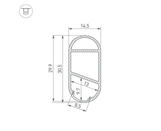 Профиль Arlight WARDROBE-1530-2000 ANOD BLACK 054942, изображение 3