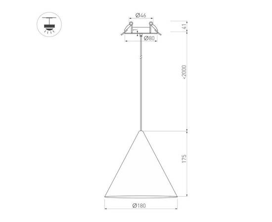 Подвесной светильник Arlight SP-MAKOTO-R180-10W Warm2700 (WH, 36 deg, 230V, TRIAC) 057207, изображение 4