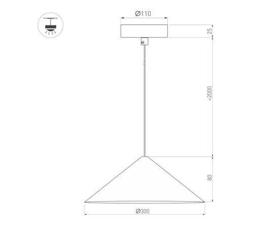 Подвесной светильник Arlight SP-MAKOTO-R300-10W Warm2700 (WH, 36 deg, 230V, TRIAC) 057218, изображение 4