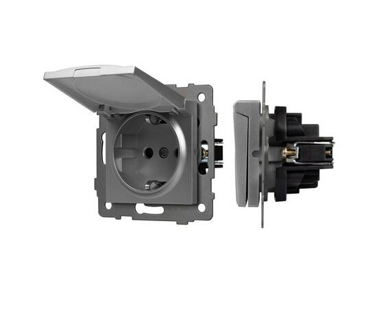 Механизм розетки влагозащищённый Arlight SCT-MCP-PL-GR-V (250V, 16A) 049836