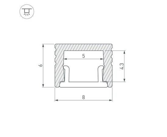 Профиль Arlight SL-MINI-8-H6-2000 ANOD 059124, изображение 4