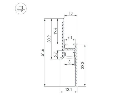 Профиль Arlight PLINTUS-FANTOM-BENT-H20-SIDE-2000 BLACK 043673(1), изображение 3