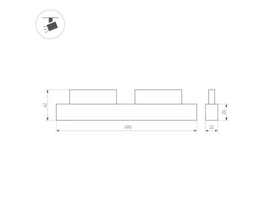 Трековый магнитный светильник Arlight MAG-ORIENT-FLAT-L690-24W Day4000 (WH, 100 deg, 48V) 037912(1), изображение 2