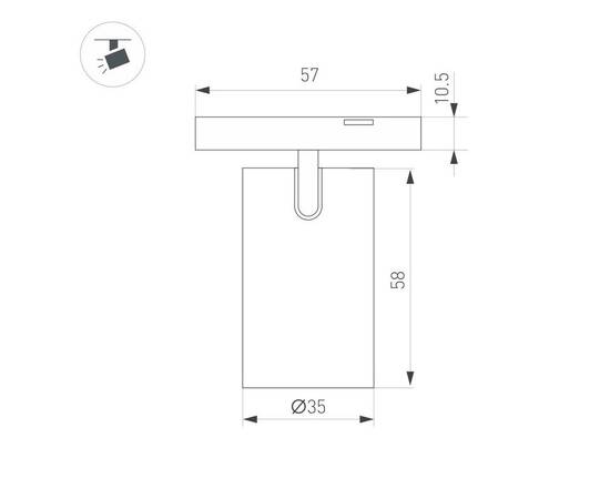 Трековый магнитный светильник Arlight MAG-MICROCOSM-SPOT-R35-5W Warm3000 (BK, 36 deg, 24V) 043252(1), изображение 3