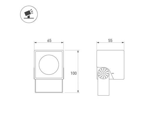 Прожектор Arlight ALT-BLOCK-S65x65-5W Day4000 (GR, 60 deg, 230V) 055239, изображение 4
