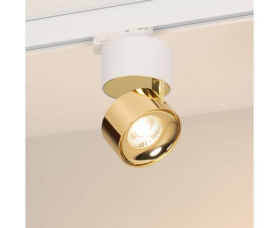 Трековый трехфазный светильник Arlight SP-PLURIO-TRACK-4TR-R77-9W Warm3000 (WH-BRS, 36 deg, 230V) (I