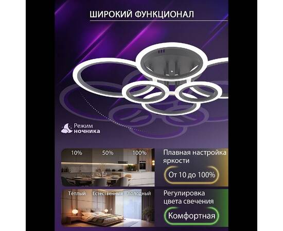 Потолочная люстра Natali Kovaltseva Home LED LAMPS 81440, изображение 6