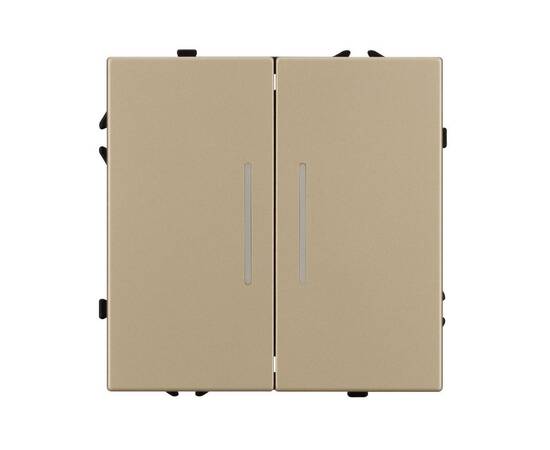 Механизм выключателя двухкавишный непроходной Arlight LED SWT-NOBE-MK02-SFPL-L-GD (230V, 10A) 054265, изображение 2