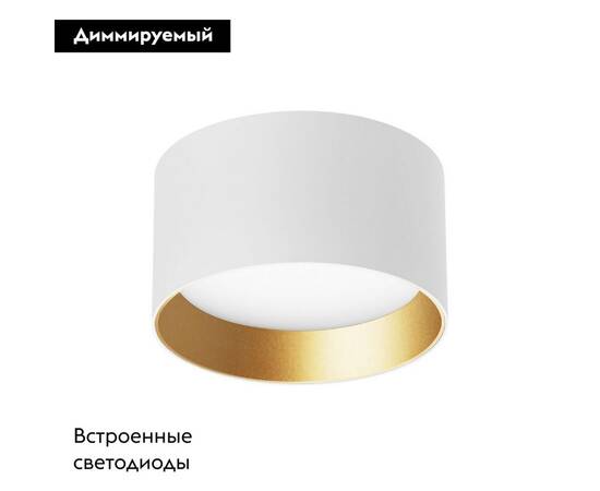 Накладной светильник Arlight SP-BISCOTTO-R90-8W Warm3300-MIX (WH-GD, 80 deg, 230V) 054912, изображение 2