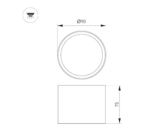 Накладной светильник Arlight SP-BISCOTTO-R90-8W Warm3300-MIX (WH-GD, 80 deg, 230V) 054912, изображение 3