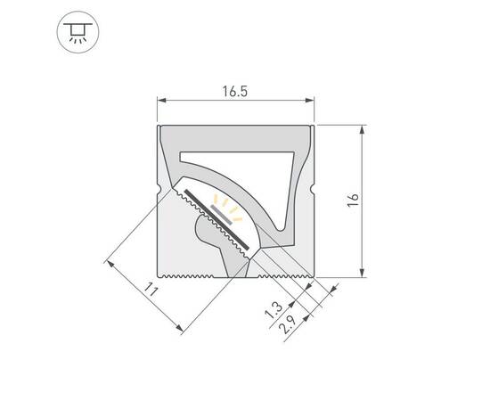 Силиконовый профиль Arlight WPH-FLEX-1616-TWIST-S11-10m WHITE (Силикон) 059570, изображение 2