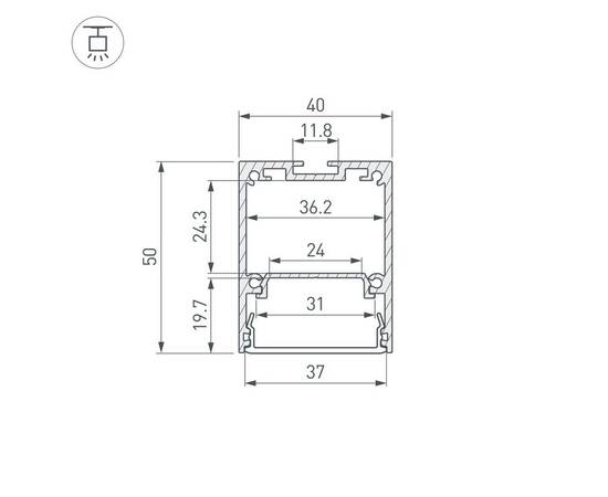Профиль Arlight IP-LINE-4050-2000 BLACK (Алюминий) 053898, изображение 4