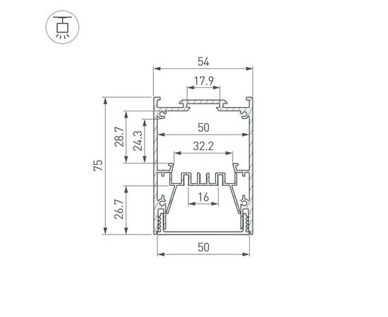 Профиль Arlight IP-LINE-5475-2000 ANOD (Алюминий) 055136, изображение 4