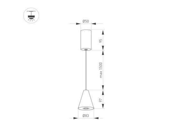 Подвесной светодиодный светильник Arlight SP-Elementa-Cone-R83-9W Warm3000 032772, изображение 2