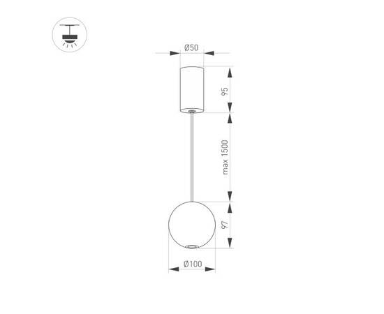 Подвесной светодиодный светильник Arlight SP-Elementa-Orb-R100-9W Warm3000 032765, изображение 4