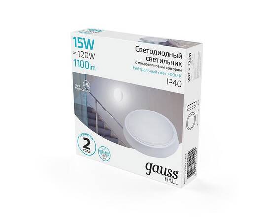 Настенно-потолочный светодиодный светильник Gauss Hall 193411215-S, изображение 3