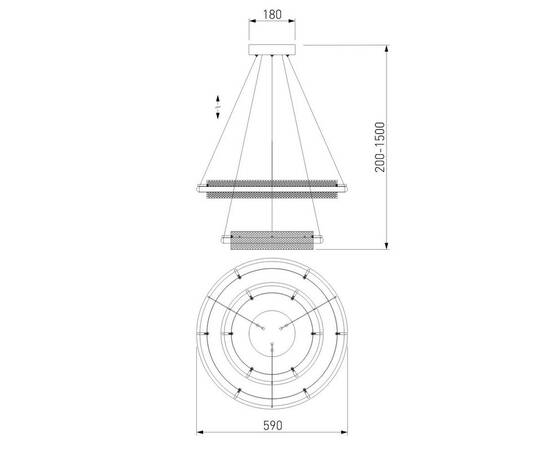 Подвесной светодиодный светильник Eurosvet Imperio 90241/2 белый/ серебро Smart, изображение 2