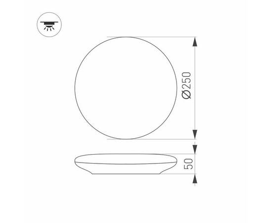 Потолочный светодиодный светильник Arlight CL-Frisbee-Motion-R250-12W Warm3000 030161, изображение 6