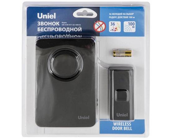 Звонок беспроводной Uniel UDB-014W-R1T1-36S-100M-BL UL-00006433, изображение 2